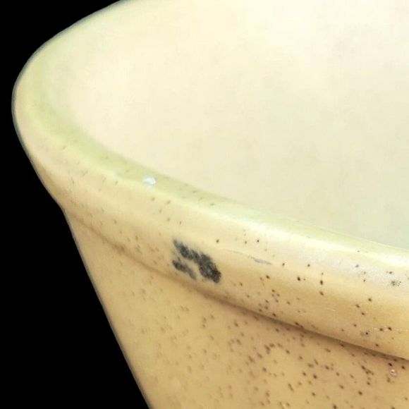 McCoy Bowl Serving Mixing Vintage Ceramic Pottery USA Bluefield 7028 Beige Blue - Picture 7 of 11